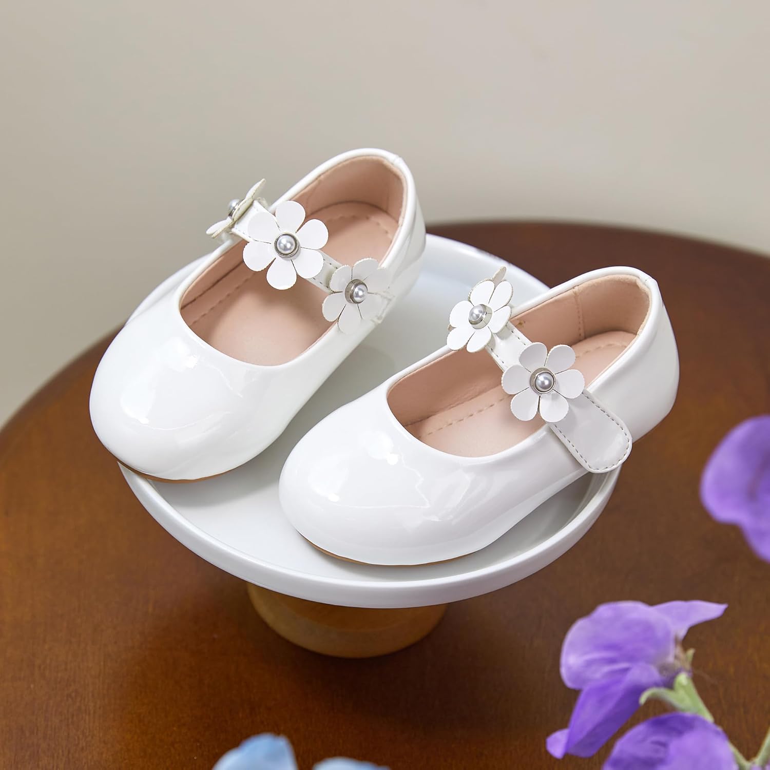 Kiderence Little Toddler Girls Dress Shoes Ballerina Ballet Flats Kids Mary Janes - Image 6