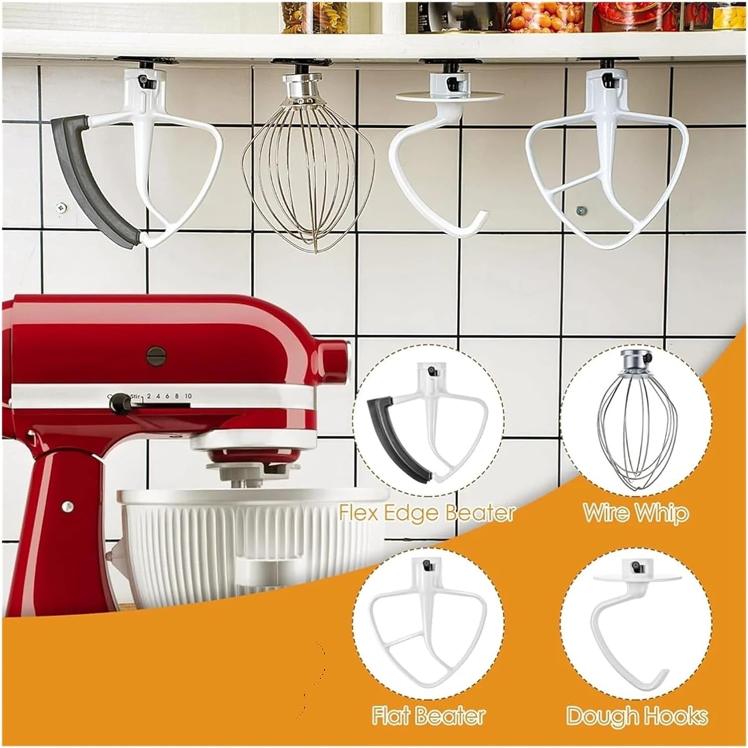 Compatible for Stand Mixer, 4-Pack Attachment Holder Set for Major Brands