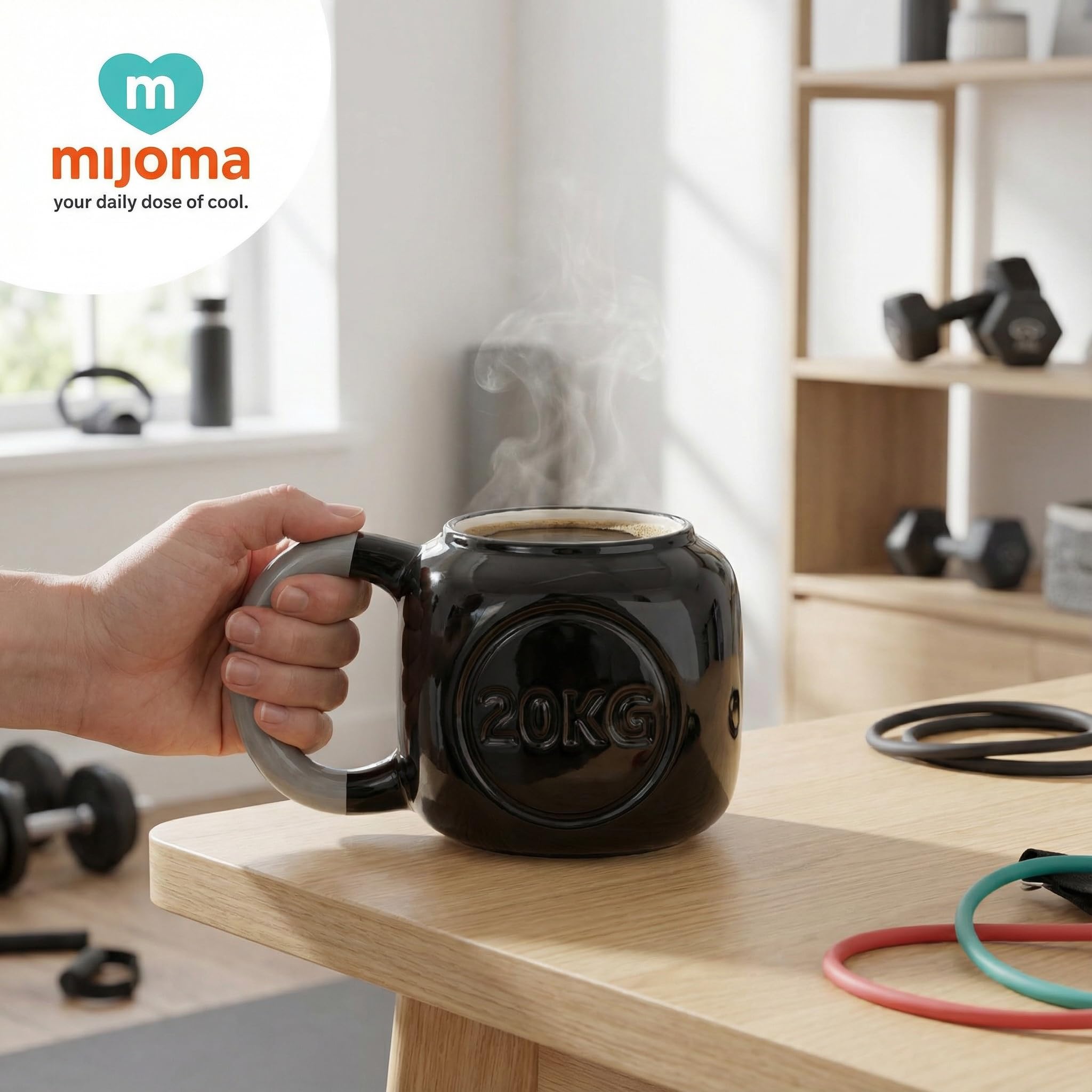 MIK funshopping Coffee Mug, Tea Cup in Kettlebell Look, 20 kg, Ceramic  Kettlebell Mug, 650 ml, Black/Grey: Buy Online at Best Price in UAE -  Amazon.ae