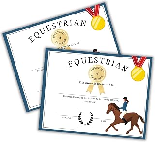 Equestrian Horse Riding Certificate of Excellence 30pk 8.5x11” Award Lessons Winner Kit Best in Show Jumps Hobby Apparel for Coaches Riders Jockey Party Favors