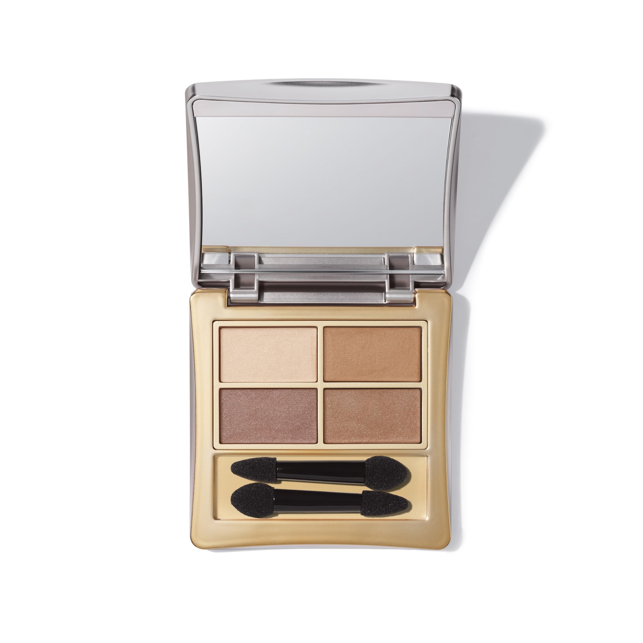 Elizabeth Arden - Eyeshadow Quad in Oh So neutralna, na bazie minerałów, bez talku, wegańskie cienie do powiek dla długotrwałego, odpornego na rozmazywanie, aksamitne wykończenie, 3 g