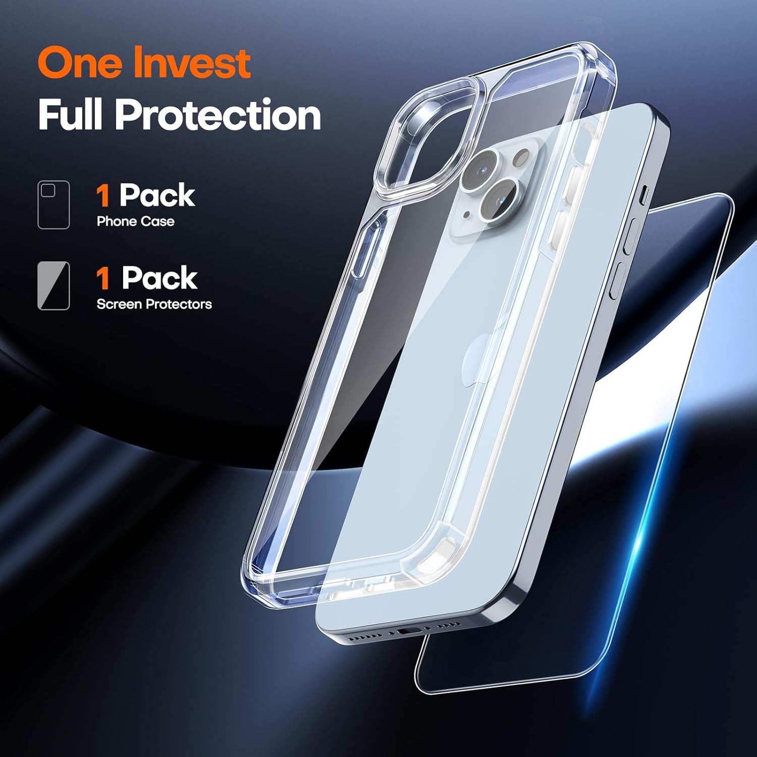 TAURI for iPhone 15 Plus Case Clear, Compatible with Magsafe, with Screen Protector, Military Grade Drop Protection Shockproof Case for iPhone 15 Plus 6.7 Inch | 3 in 1, Not Yellowing, 6.7 Inch