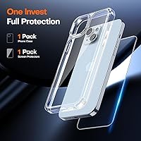 Vista 616 de TAURI Funda magnética 2 en 1 transparente para iPhone 14 Pro, compatible con Magsafe [no amarillenta] con protector de pantalla, protección de grado