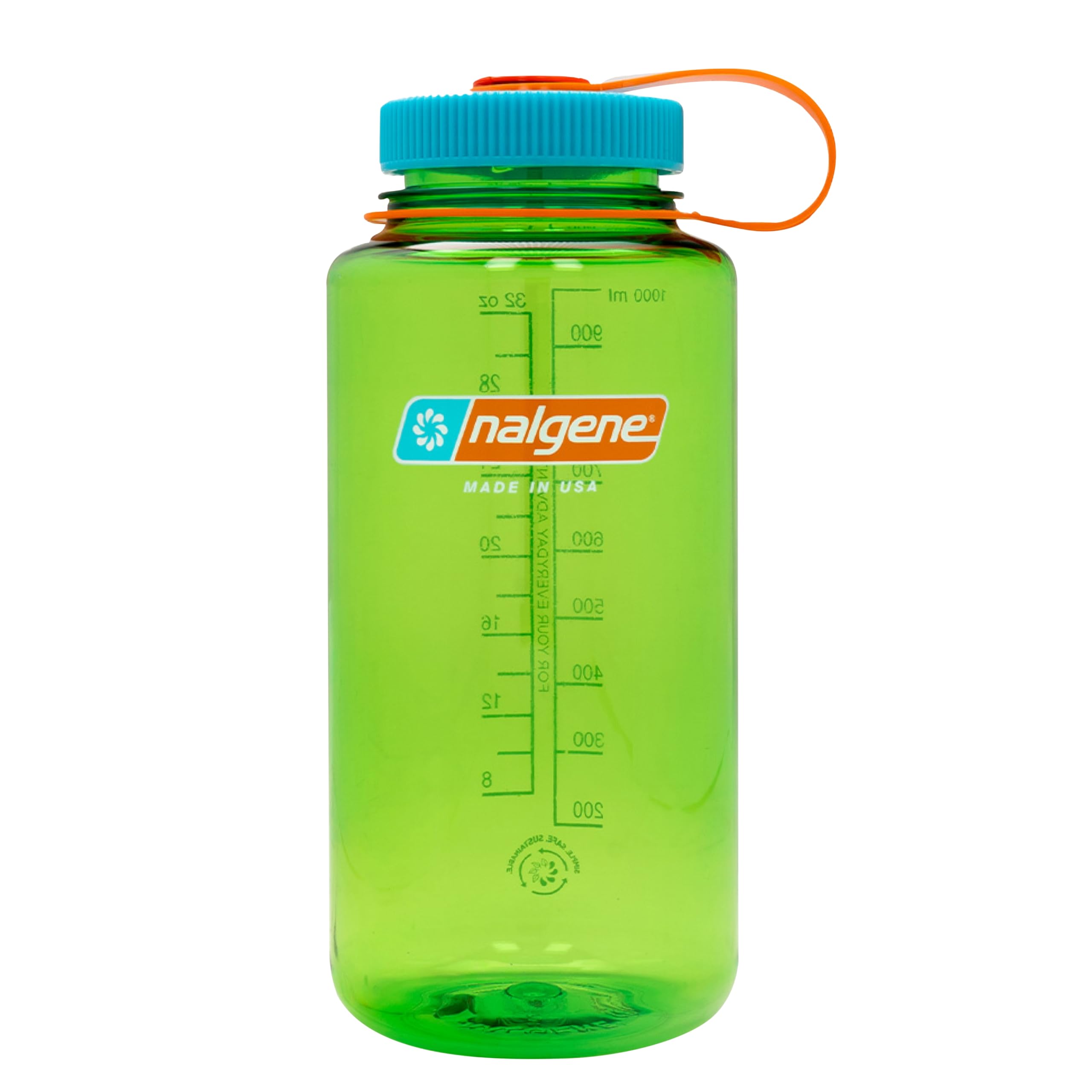 Nalgene Sustain Tritan BPA-Free Water Bottle Made with Material Derived from 50% Plastic Waste, 32 OZ, Wide Mouth