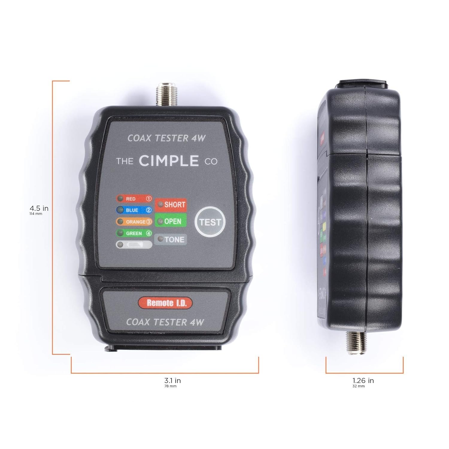 THE CIMPLE CO 4-Port Coax Cable Tester, Tracer, Toner, & Mapper, Commercial Grade Coaxial Wire Continuity Checker