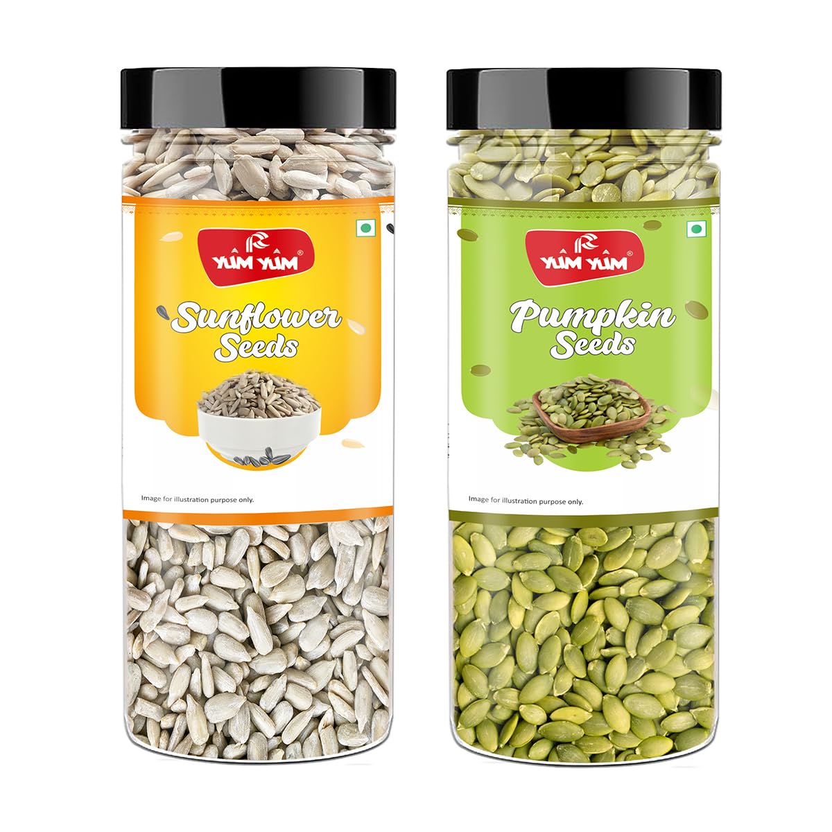 YUM YUM Roasted Pumpkin, Sunflower Seeds for Eating Protein and Fiber Rich Food For Immunity Booster Diet Food Pack of 2-200g Each Edible Seeds Combo Pack (B09C85P5YX) Amazon Price History, Amazon Price Tracker