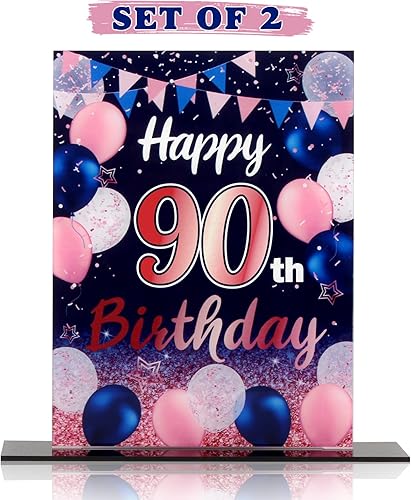 Miniatura 162 de LINGTEER Happy 11th Birthday Decorations, 2Pcs Black&Gold Stand Print Acrylic Table Centerpieces Backdrop Board- Cheers to 11 Years Old Fun Birthday