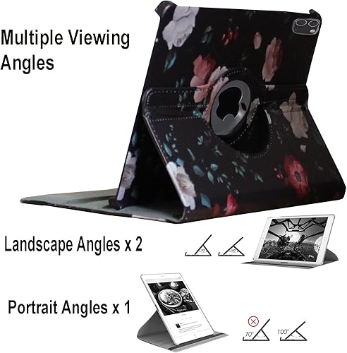 Miniatura 5 de JYtrend Funda para iPad Pro 12.9 6 5 4 3 generación, soporte giratorio Smart Auto Wake UpSleep Cover Modelo A2436 A2764 A2437 A2378 A2379 A2461