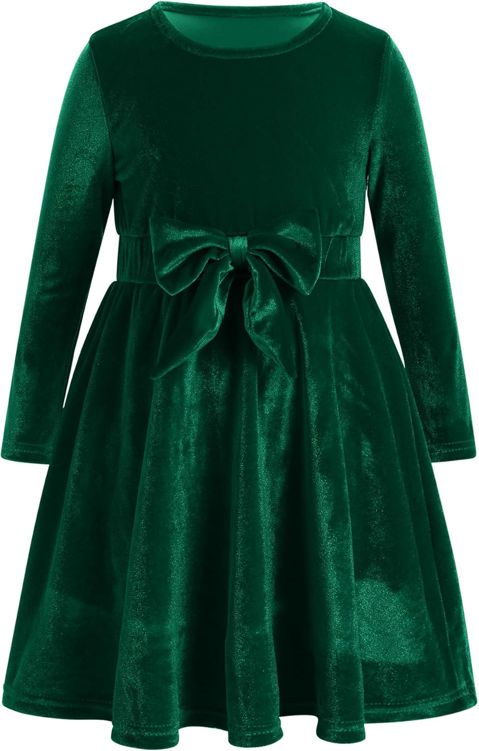 AWIBMK Mommy and Me Dresses Long Sleeve Solid Color Christmas Velvet Ruffle Dress Xmas Holiday Party Family Matching Outfits - Image 5