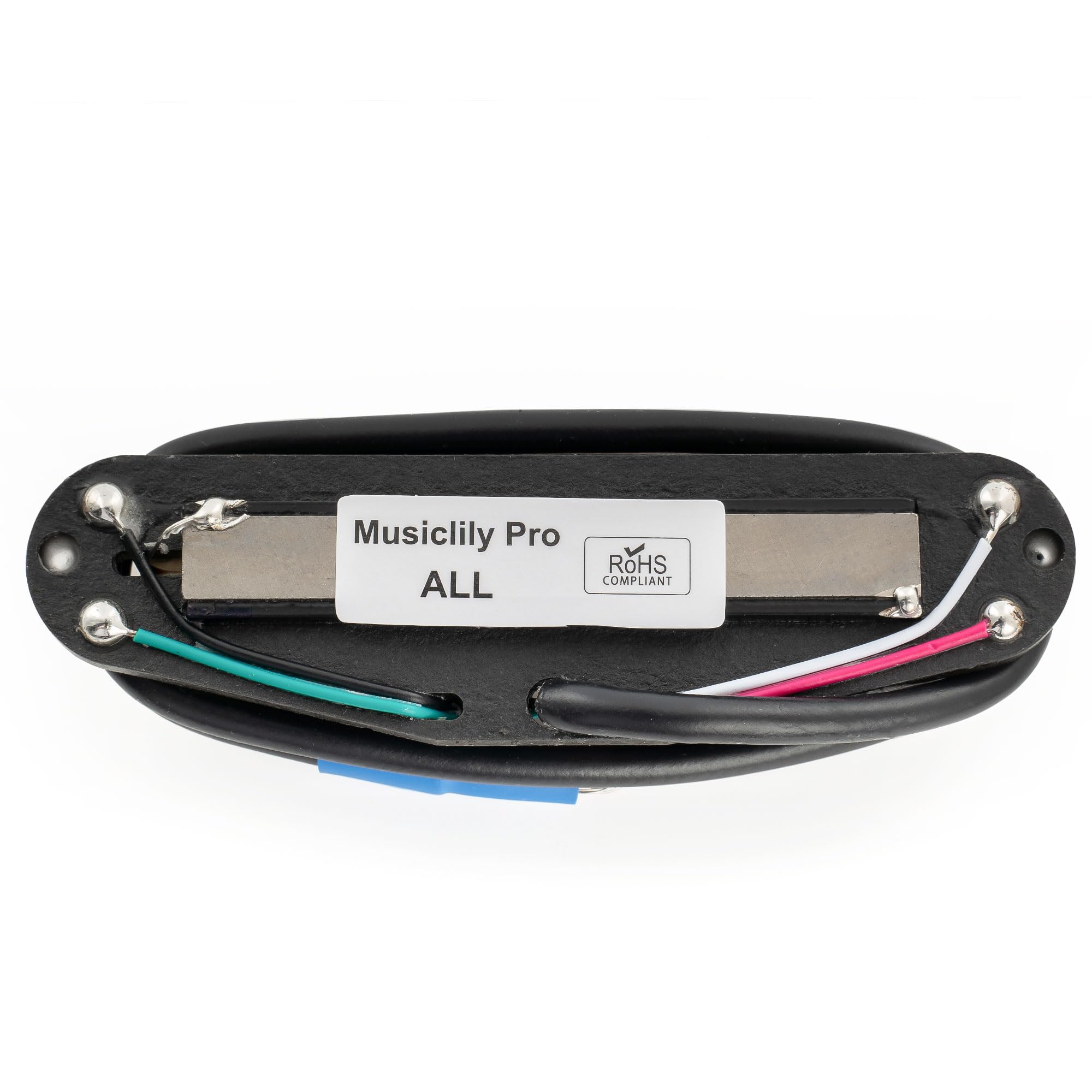Musiclily Pro ST-DPMA Alnico 5 Dual Single Coil Sized Humbucker Pickup 9.2K for Strat Style Electric Guitar Cream Body Black Rail - Image 4