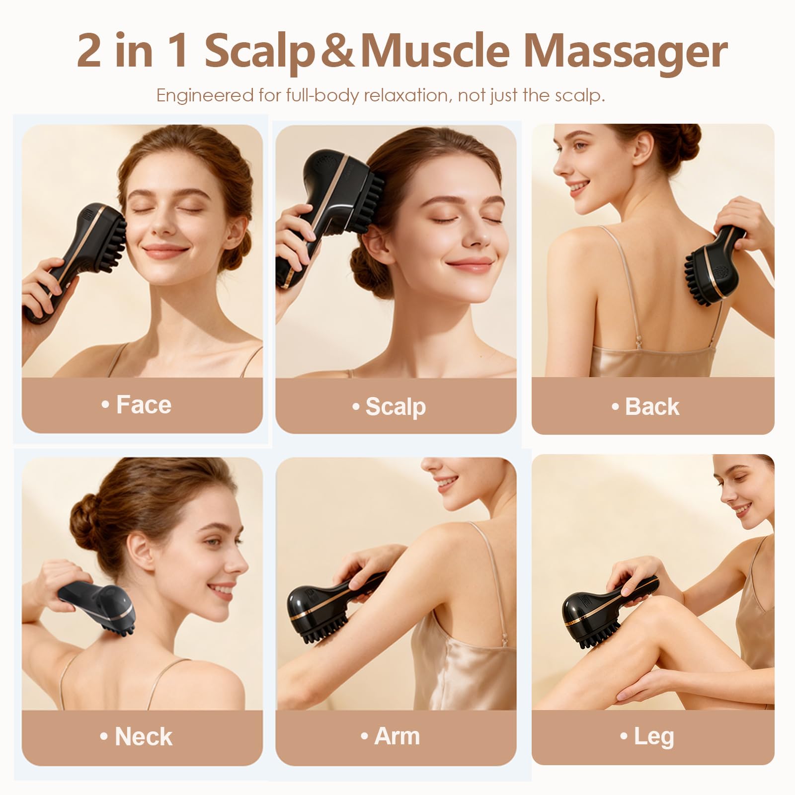 Electric Scalp Massager for Full-Body Relaxation with 5 Speeds