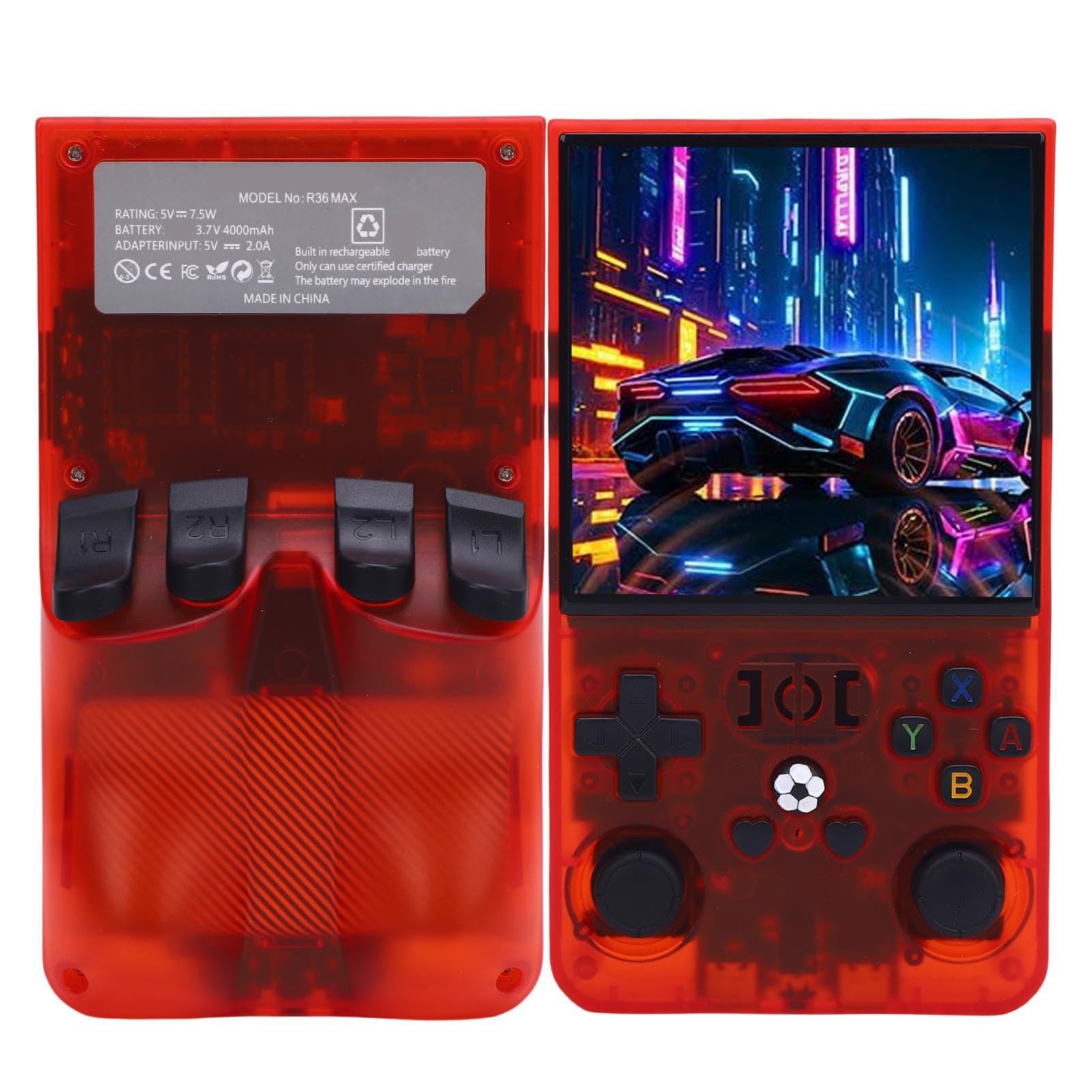 Luocute Konsola Gier Retro, Przenośna Mini Ręczna Konsola do Gry z 4 -calowym Ekranem HD, System Open Source, Bateria 4000 MAh, Ergonomiczna Konstrukcja (128G)