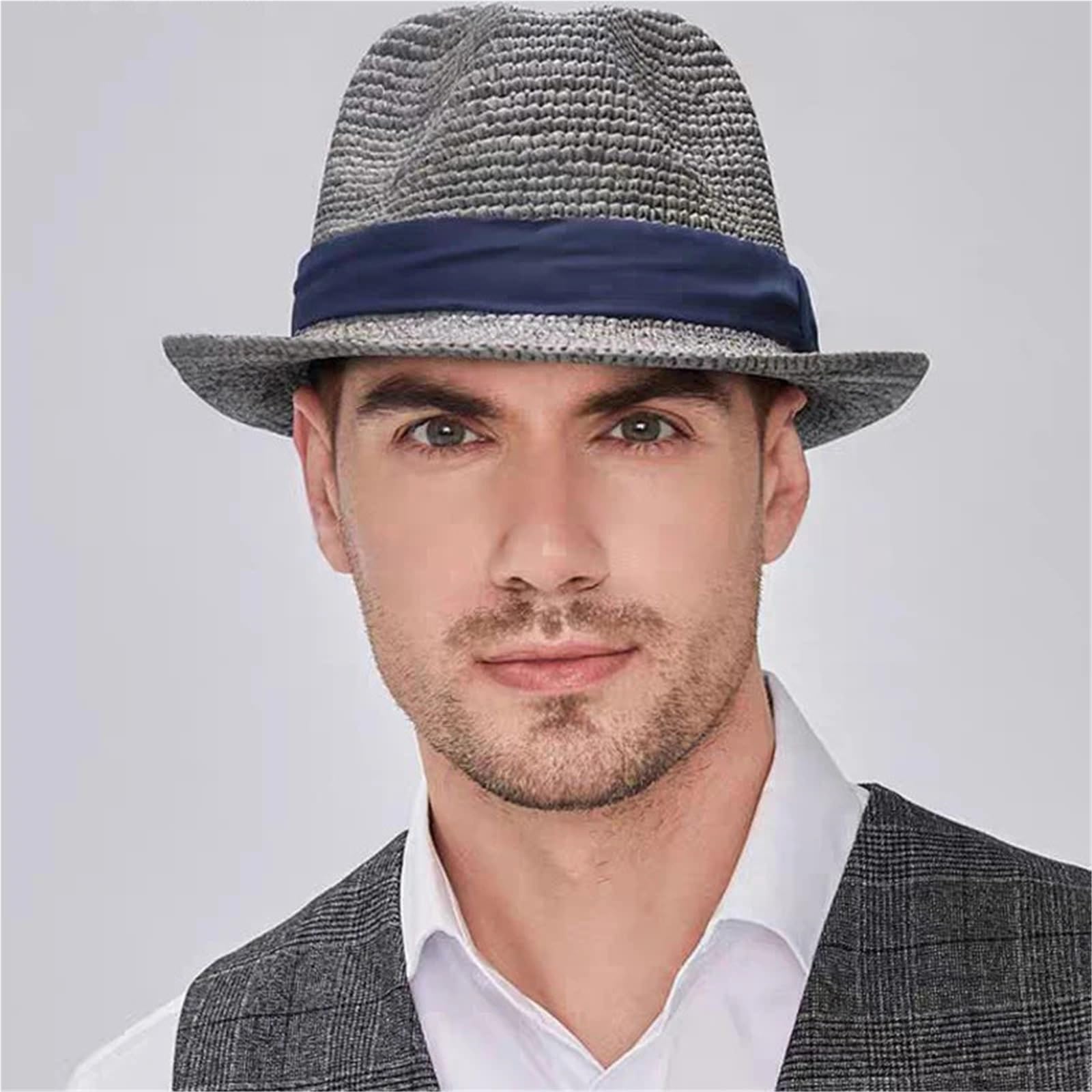 Sombrero de paja para mujer y hombre, plegable, tejido, protección solar, sombrero, verano, sombrero de playa