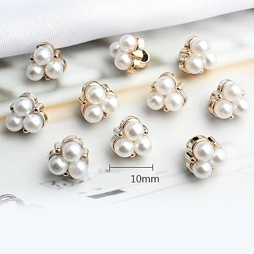 Miniatura 7 de 100 botones decorativos de perlas con caja de almacenamiento, botones de costura decorativos para mujer, ropa, suéteres y decoraciones (100)
