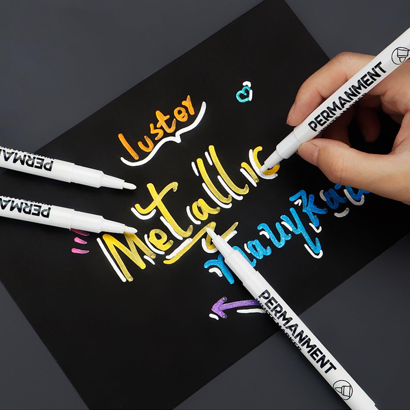 SMOOTHERPRO Weiße Permanentmarker | 1,0 mm Spitze wasserfeste weiße Stifte schnelltrocknende Stoffmarker | für Kleidung Glas Metall Steine Felsmalerei Keramik Holz Leinwand (PWM01-3) 3 Stück
