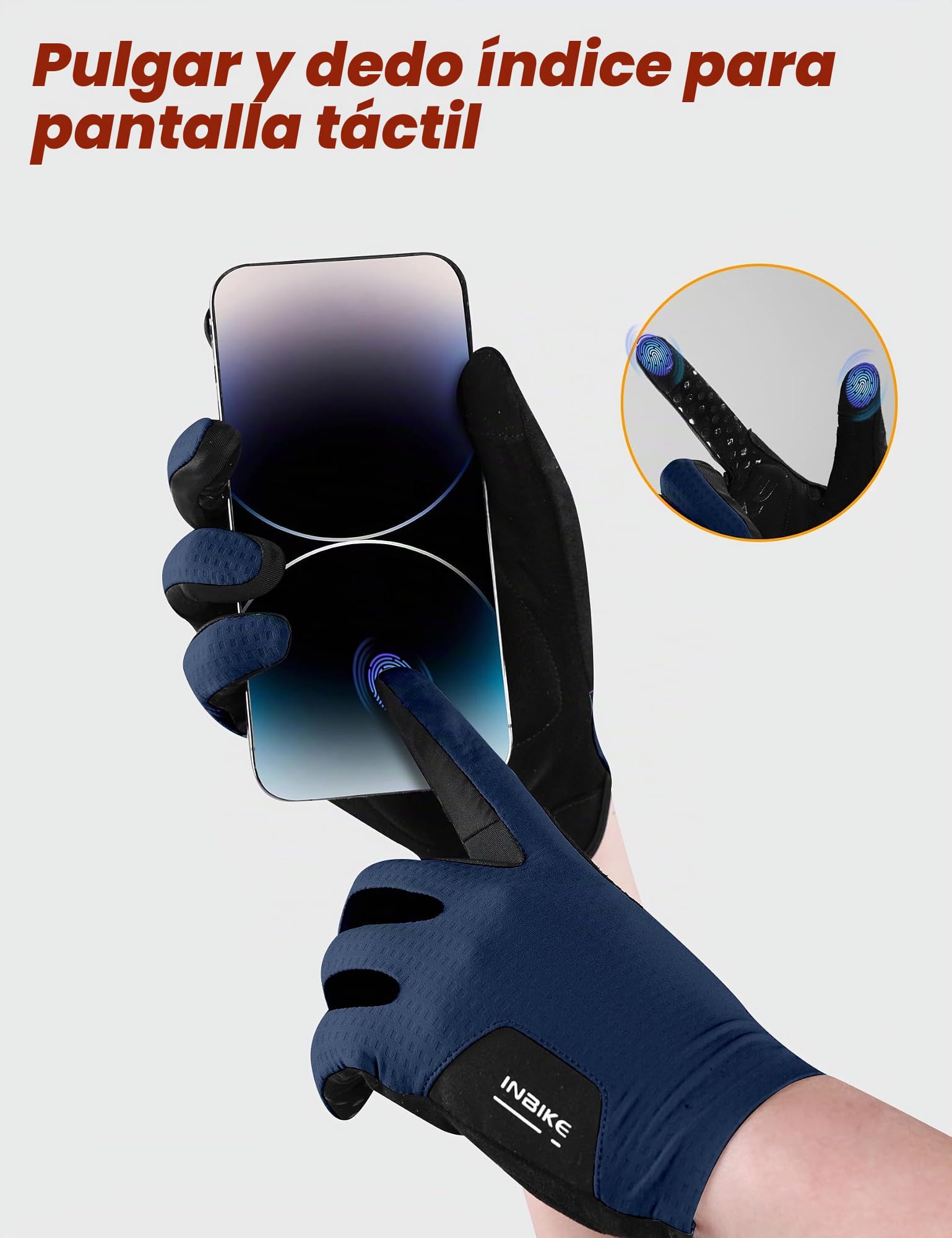 INBIKE Guantes Ciclismo Bicicleta Montaña Tactiles Antideslizantes con Amortiguación Almohadilla F419