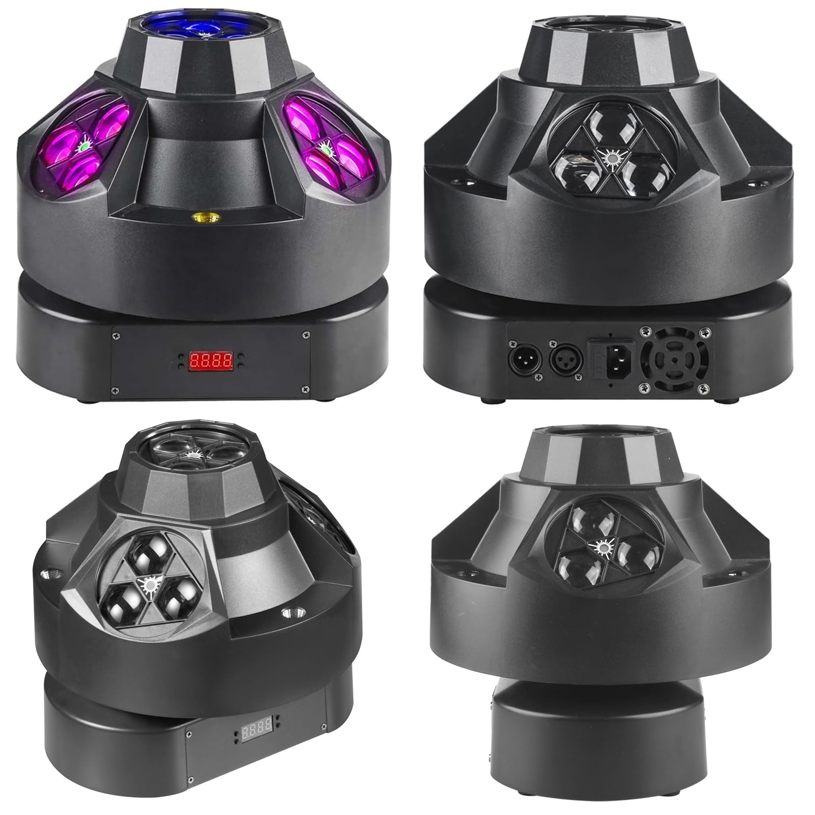 DJ-Partylicht, 200 W RGBW 4-in-1-LED-DJ-Bühnenlichter, DJ-Lichter mit unendlicher Drehung und aktiviertem Ton für Hochzeits-DJ-Partys und Live-House