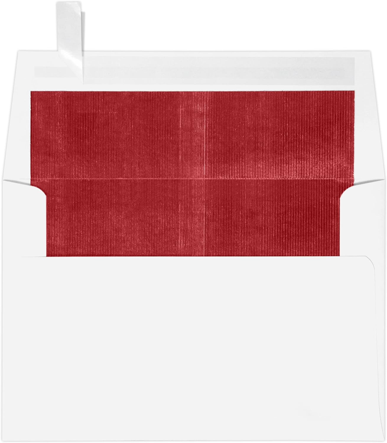 LUXPaper A4 Foil Lined Invitation Envelopes | Peel & Press | 4 1/4" x 6 1/4" | White w/Silver LUX Lining | 60lb. Text | 500 Qty