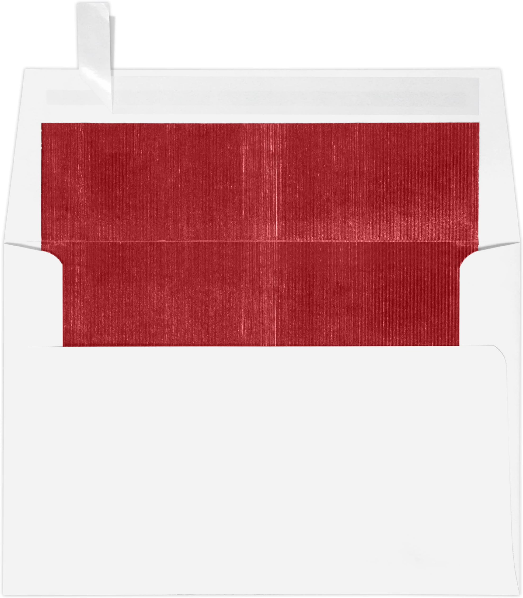 LUXPaper A4 Foil Lined Invitation Envelopes | Peel & Press | 4 1/4" x 6 1/4" | White w/Red LUX Lining | 60lb. Text | 50 Qty