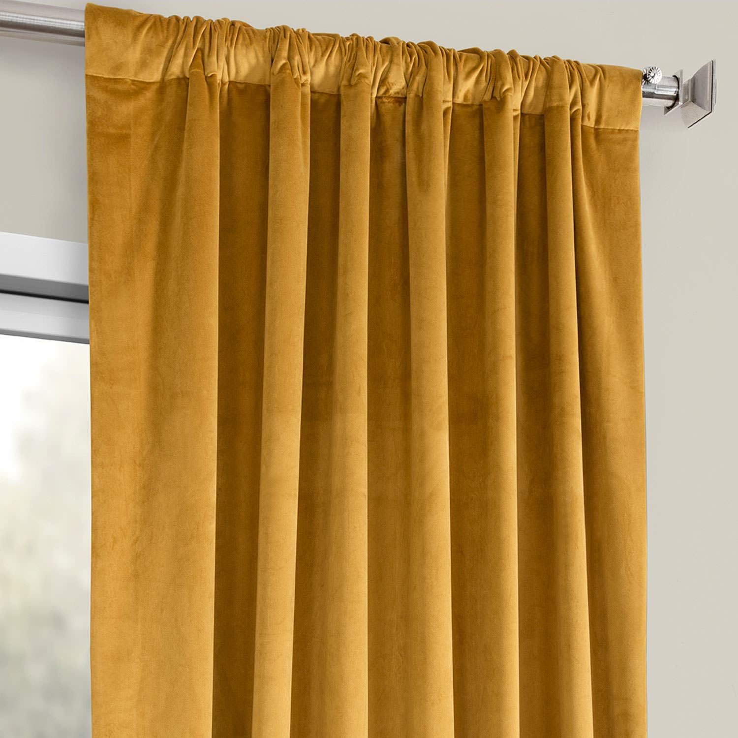 HPD Half Price Drapes Heritage Plush Velvet Curtains for Living Room 50 X 108 (1 Panel), VPYC-190159-108, Retro Gold - Image 4