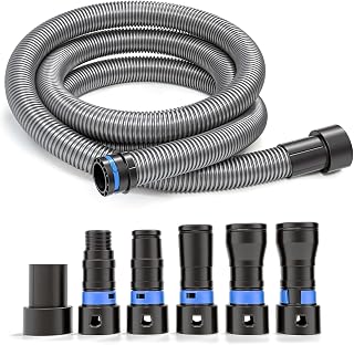 20FT Shop Vac Hose Extension Kit with 6 Adapters for Dust Collection, Flexible TPE Vacuum Hose for Woodworking Power Tools, Sanders, and Home Garage Cleaning