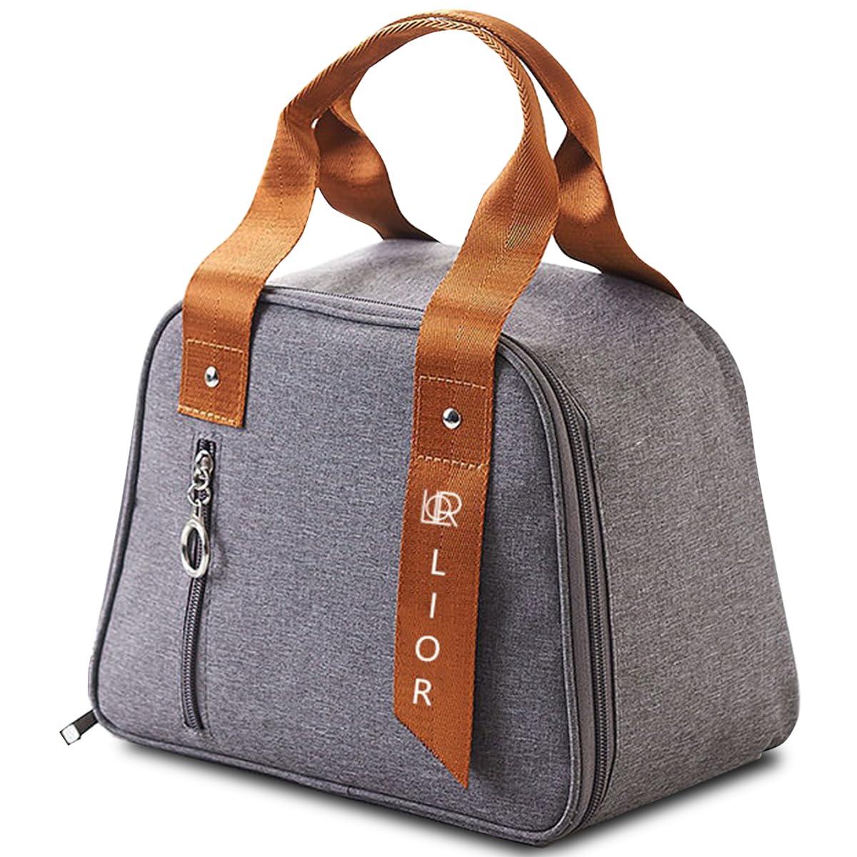 Lior Spacious Insulated Lunch Tote Bag for Women and Men - Leakproof Cooler Bag for Work, Travel, and Office - Adult Thermal Lunch box Grey