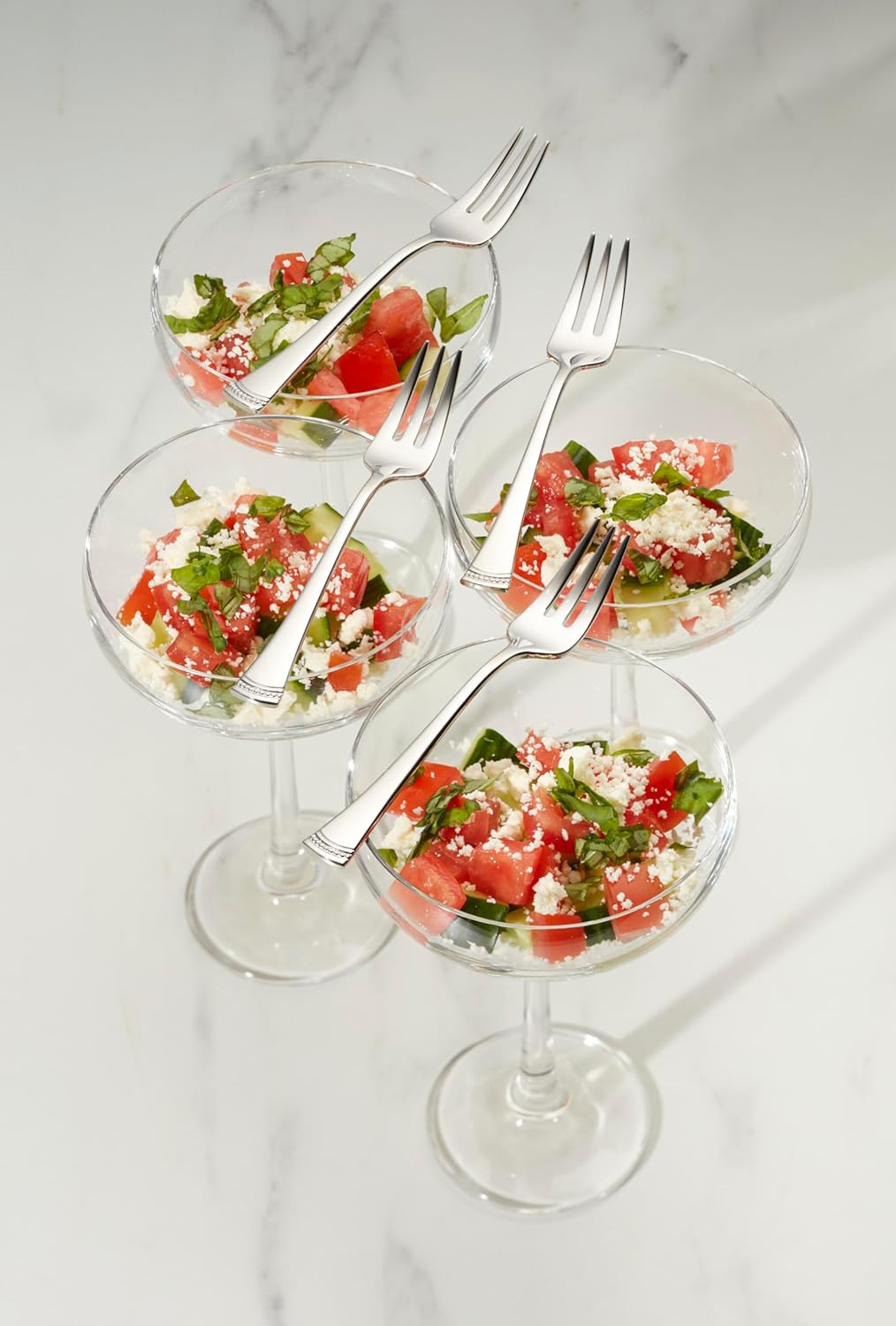 Lenox Silverware Set, Portola Cocktail Forks, Set Of 4, Service For 4, 18/10 Stainless Steel, Dishwasher Safe, Flatware Utensils, Cutlery, Forks Stainless Steel, Kitchen And Dining (Silver, 4 Piece)