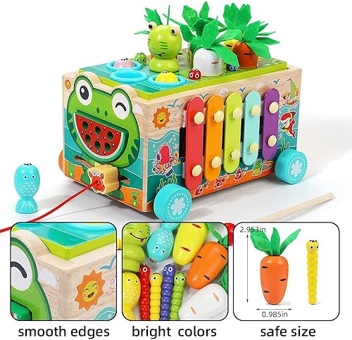 Miniatura 5 de Montessori Walk-A-Long - Juguete de juguete para niños de 1, 2 y 3 años, juguete educativo preescolar para coordinación de ojos y manos, juguete de