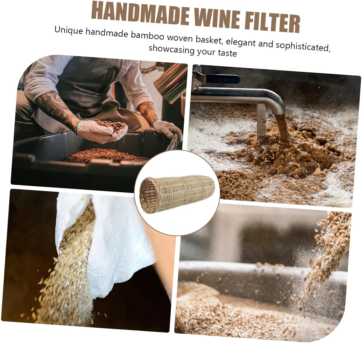 Innovative Bamboo Wine Filter Homebrew Beer Filter Basket Essential for Craft Cocktails