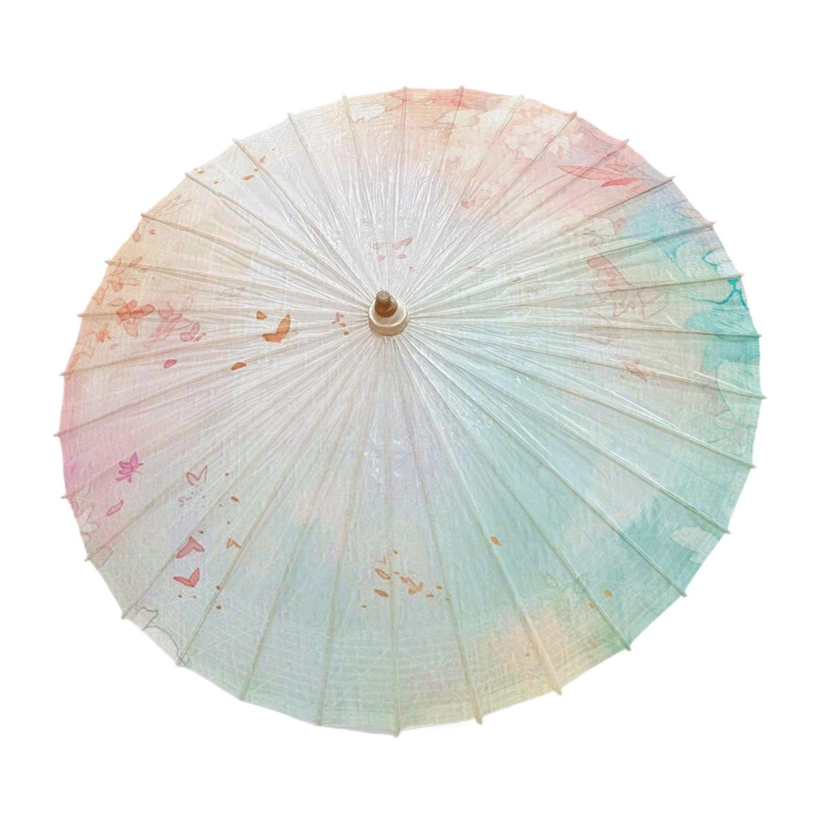 Papierowy Parasol Ręcznie Robione Olej Tungowy Parasol Chiński | Składane Odporne Na Deszcz Ochrona Przed Słońcem Japoński Parasol Do Cheongsam Kempingu Fotografii(Full,120cm,L)