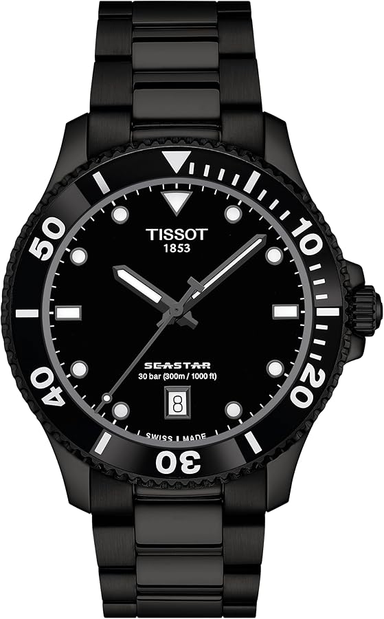 TISSOT シースター40mm クォーツ腕時計 ブラック Amazon.com: Tissot Seastar 1000 Quartz 40mm Black for Men