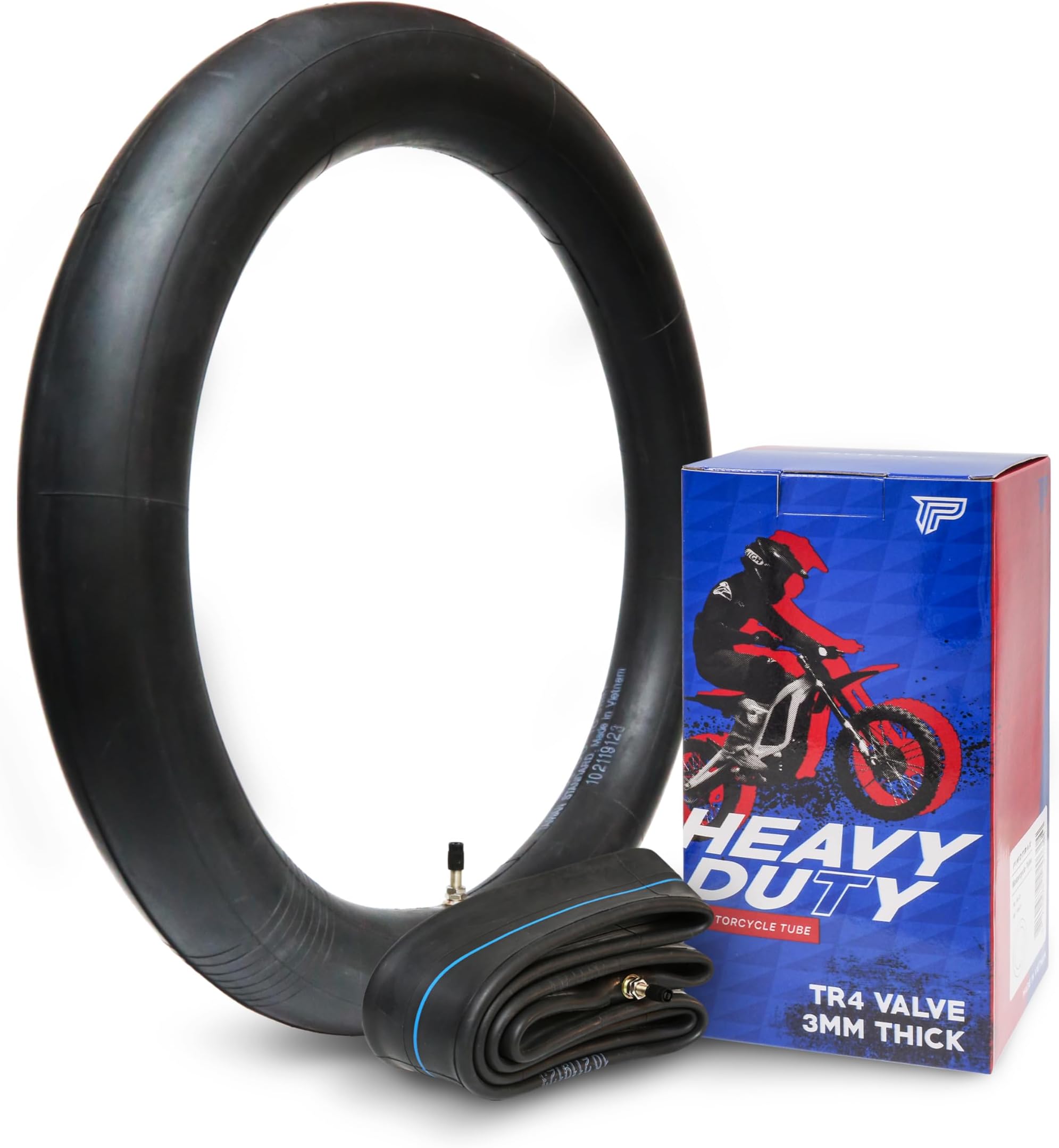 PIVOTRAX-2.75/3.00-18 (80/80-18, 80/90-18, 90/90-18) Heavy Duty Motorcycle Inner Tube – 3mm Butyl Rubber, TR4 Valve – Fits Street Bikes, Enduro, Dual Sport & Off-Road Motorcycles