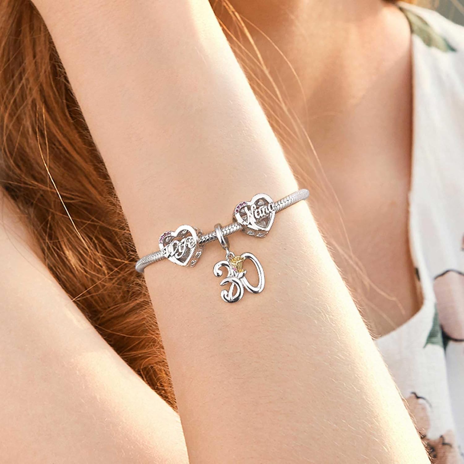 DALARAN 925 Sterling Silver Charms Mother Daughter Sister Dangle Bead for Charm Bracelet Necklace - Image 4