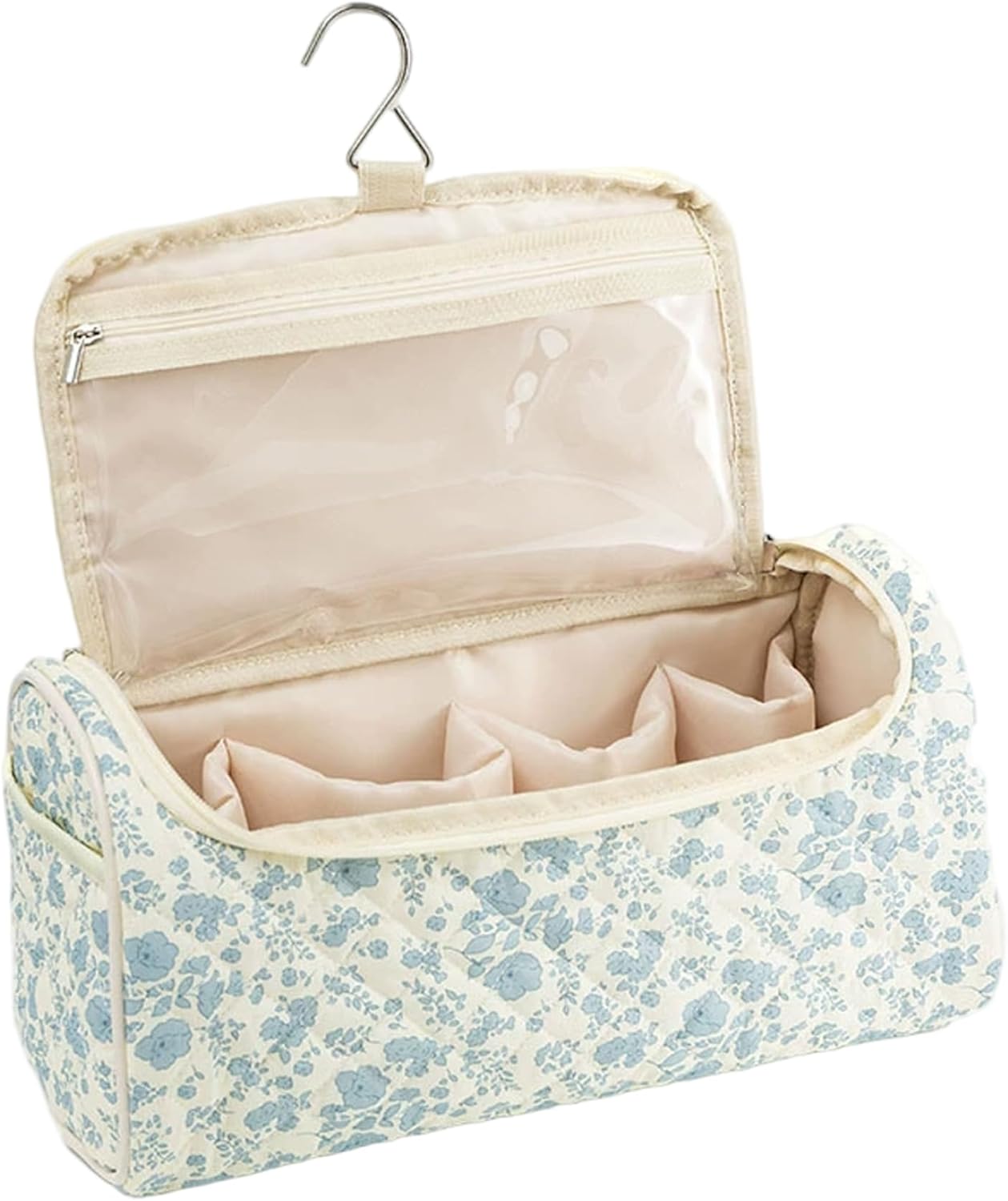 Föhn tas, leuke bloemen föhn tas met rits, draagbare reisopbergtas voor haardroger, make-up, toiletartikelen blauw haar, koffer, blazen