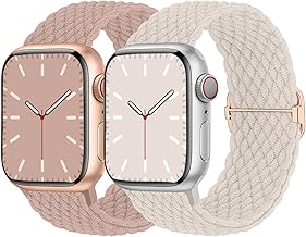 2 Pack Stretchy Braided Solo Loop Compatible for Apple Watch Straps 38mm 40mm 41mm 42mm 44mm 45mm 46mm 49mm, Adjustable Sport Stretch Elastic Band for iWatch SE3/Series 11 10 9 8 7 6 5 4 3 2 1