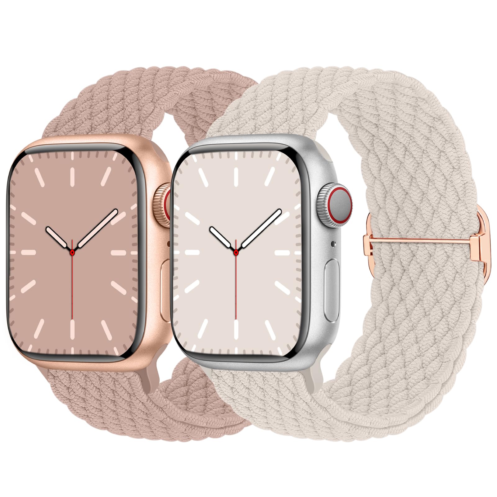 Sponsored Ad โ 2 Pack Stretchy Braided Solo Loop Compatible for Apple Watch Straps 38mm 40mm 41mm 42mm 44mm 45mm 46mm 49mm, Adjustable Sport Stretch Elastic Band for iWatch SE3/Series 11 10 9 8 7 6 5 4 3 2 1