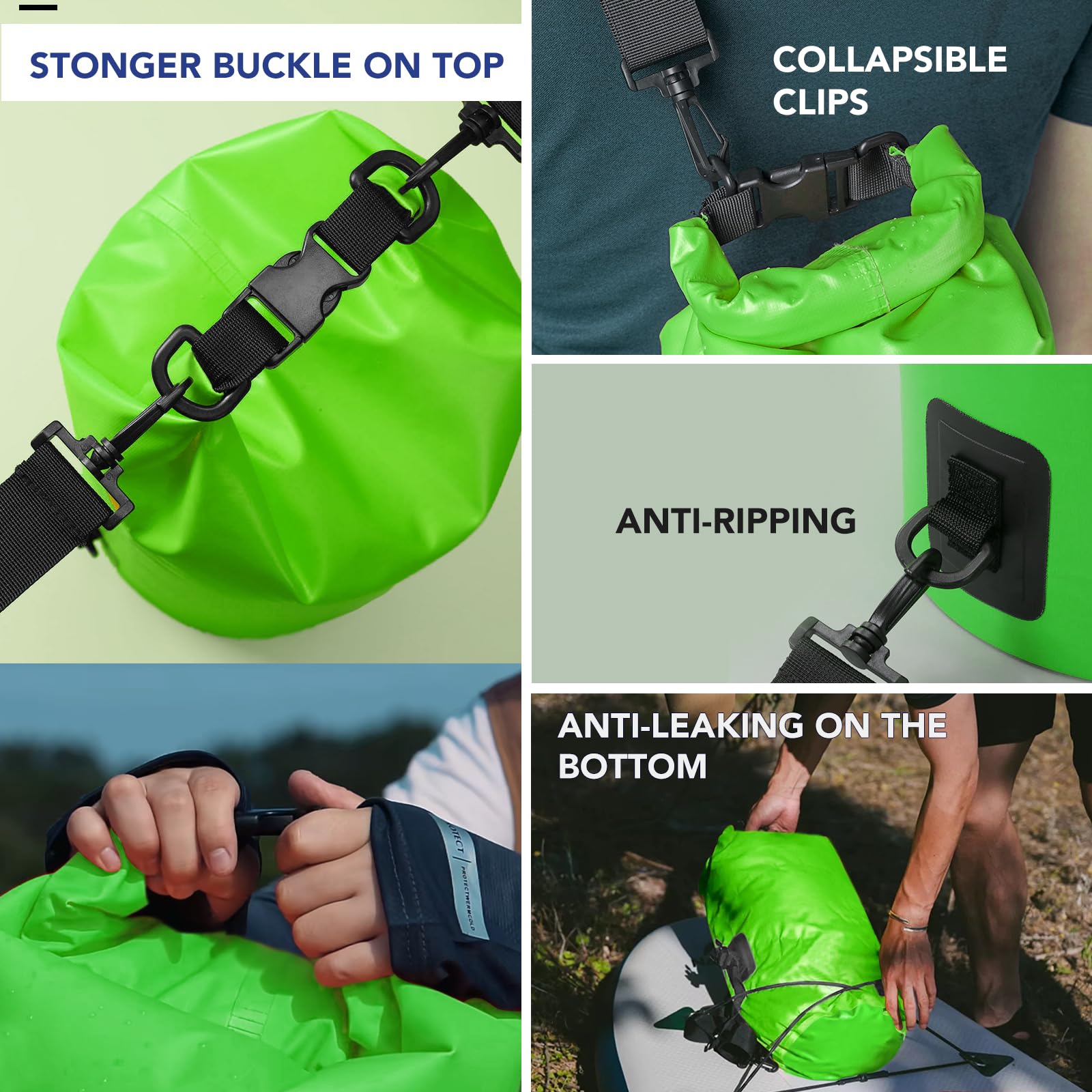Unigear Dry Bag 2L/5L/10L/20L/30L/40L Waterproof Dry Sack Roll Top with Phone Case and Long Adjustable Shoulder Strap for Boating/Kayaking/Fishing/Rafting/Swimming/Camping/Snowboarding - Image 4