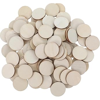 Apausvcm Pack of 100 Round Wooden Discs for Crafts 2.5 cm Untreated Natural Wood Discs Mini Wood Discs Round Lanko Unpainted Wooden Circles for DIY Crafts Painting Wedding Home Textiles