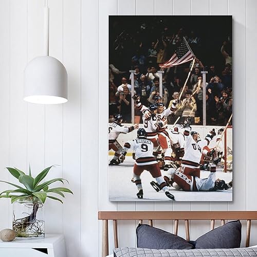 Miniatura 5 de LGDSBHH Póster olímpico olímpico de 1980 con diseño de milagro sobre hielo, arte de pared para el hogar, oficina, dormitorio, dic. Póster decorativo