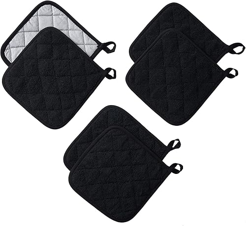 Miniatura 3 de Juego de soportes para ollas de cocina, resistentes al calor, juego de agarraderas de algodón puro, salvamanteles, posavasos grandes, almohadillas