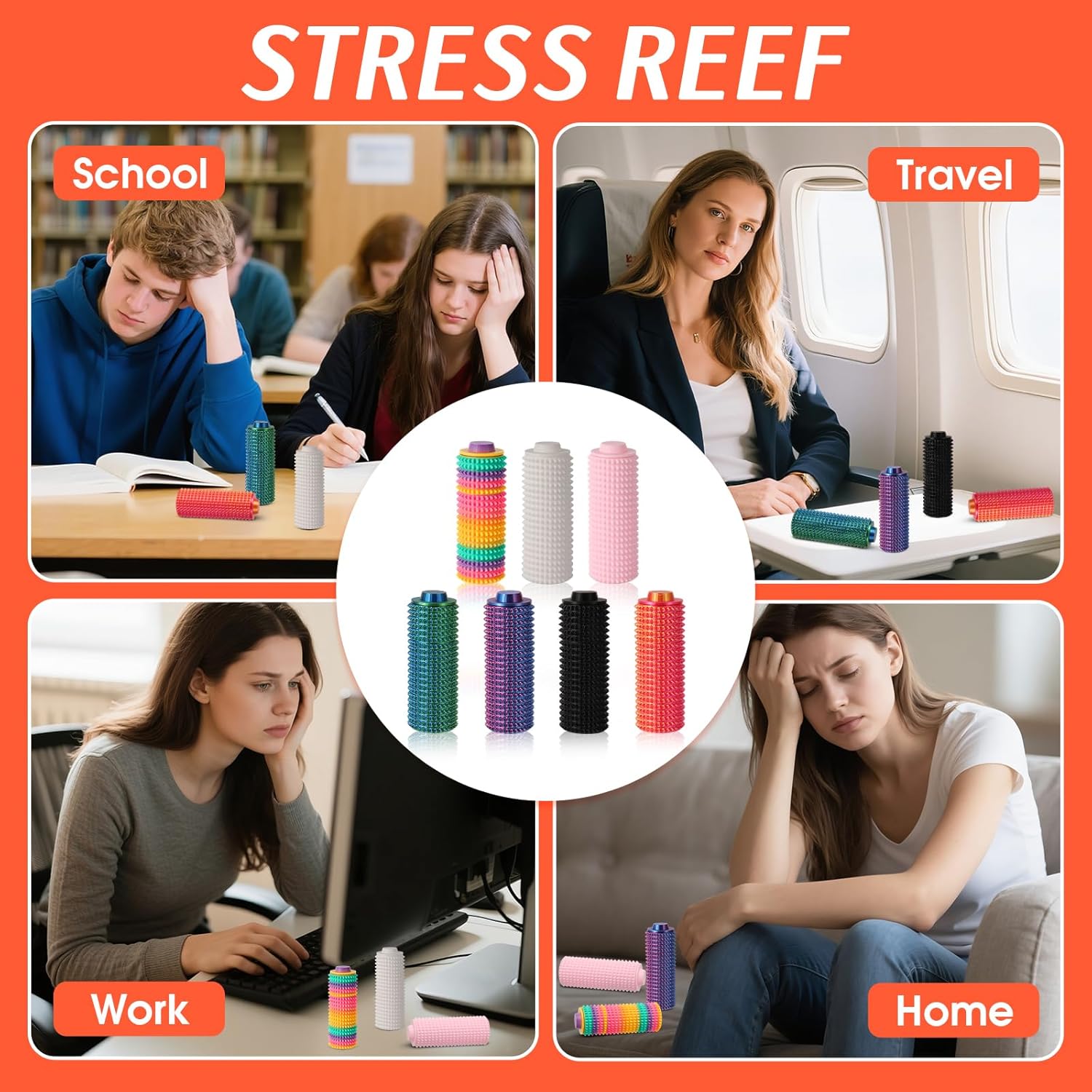 Little Ouchies Pain Fidget Toy - Discreet Silent Stress Relief for Pressure, Perfect for Anxiety, Focus & Skin Picking - Portable Fidget Toys for Office, Travel (Black)