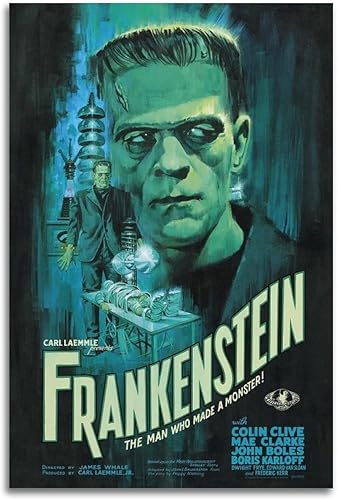Frankenstein - Póster de lienzo de película y álbum de música, pintura de pared, estética, decoración de habitación, 12 x 18 pulgadas (11.8 x 17.7 disponible en Yaxa Peru