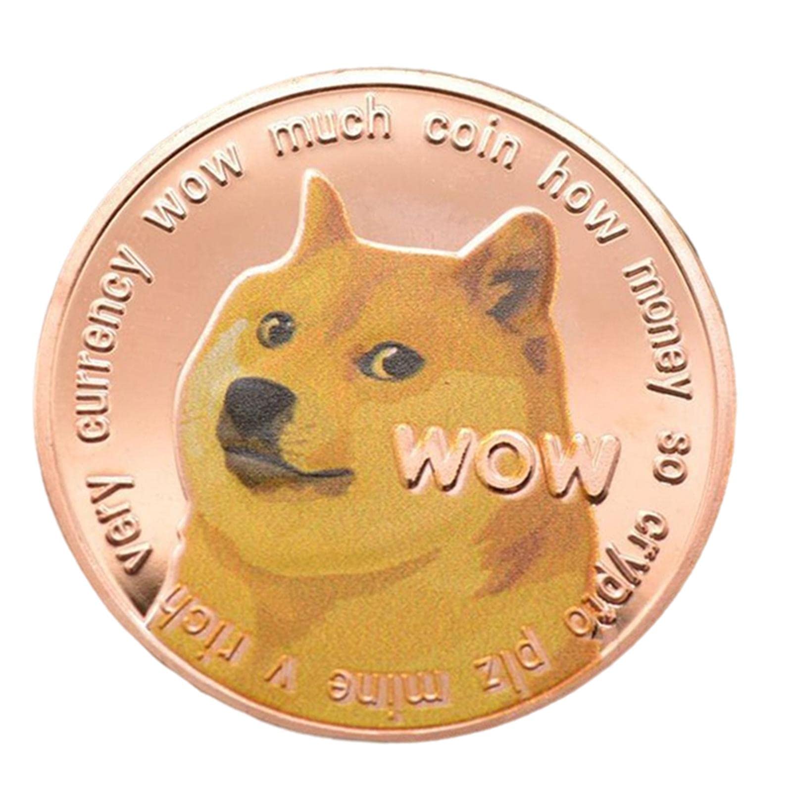 New Type Gold Colored Dogecoin Copper Doge Coin Wow Crypto Currency Coin :  Amazon.in: Jewellery