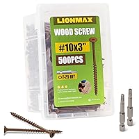 Vista 44 de LIONMAX Tornillos de cubierta de 4 pulgadas, tornillos para madera #10 x 4, 50 unidades, resistentes a la corrosión, revestimiento epoxi exterior