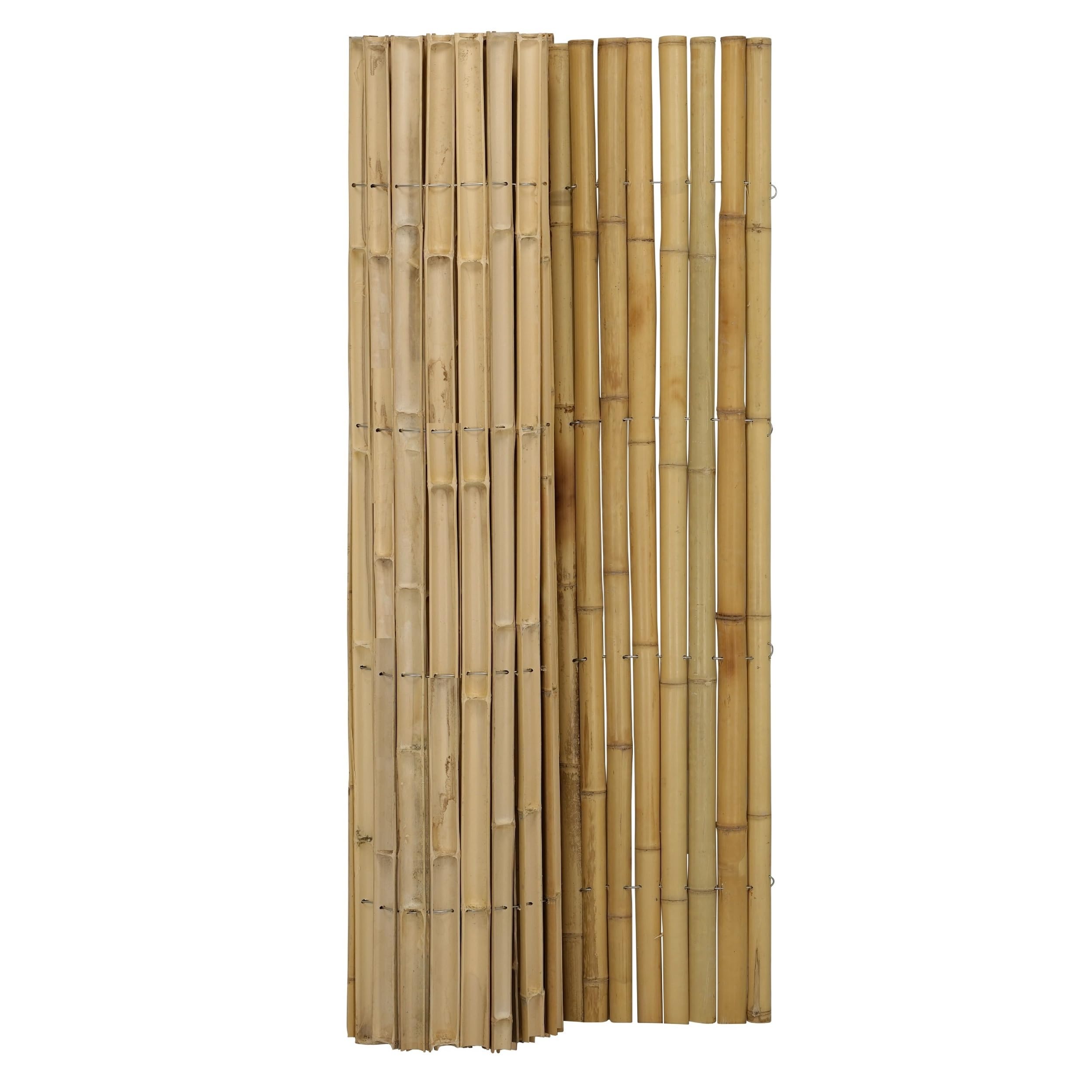 DE-COmmerce Brise-vue en bambou BARU, clôture en demi-coquilles, clôture de jardin, pare-vent, clôture, tapis en bambou NATURE (HxL) 150 cm x 180 cm
