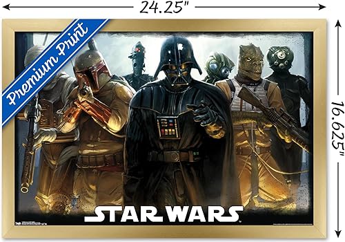 Miniatura 8 de Trends International Star Wars Saga - Póster de pared de cazarrecompensas, 22.375 x 34 pulgadas, versión enmarcada en negro