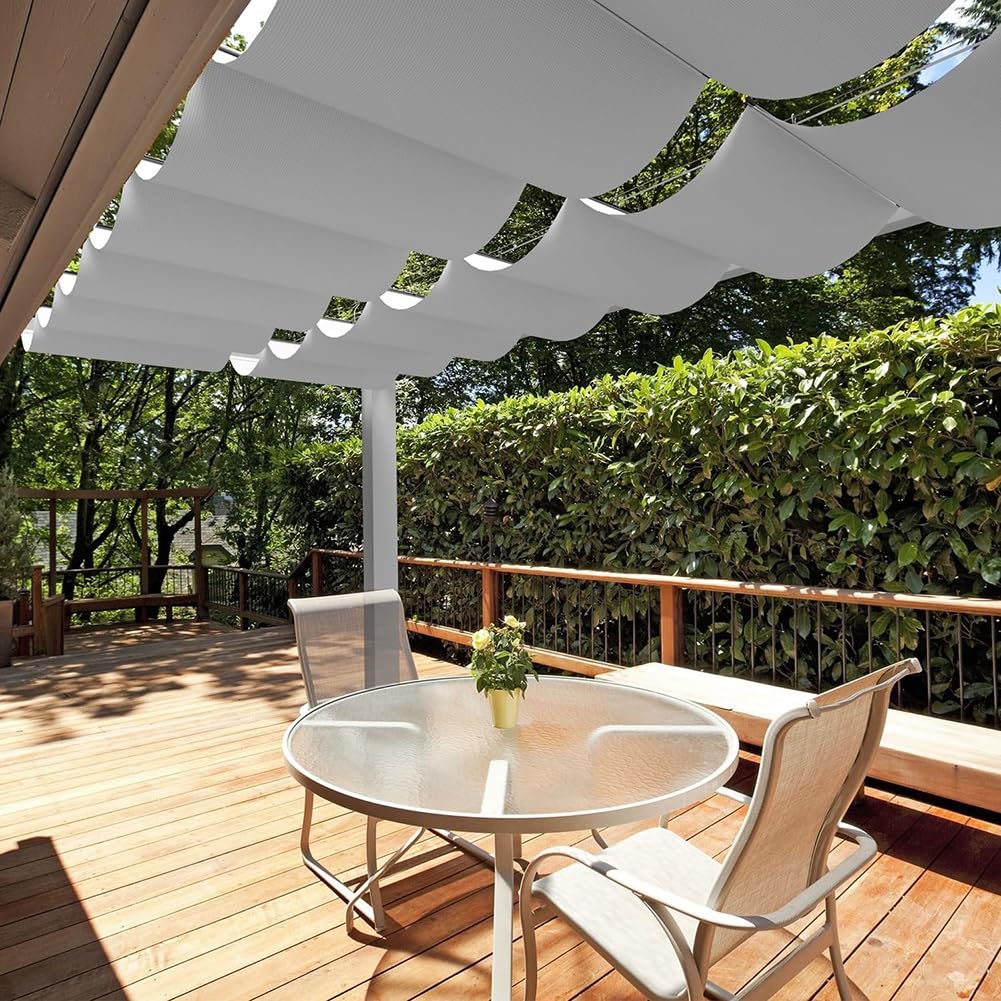 sonnensegel terrasse seilzug Wasserdichtes, Einziehbares Pergola-Vordach Ersatz-Sonnenschutz Für Den Außenbereich Wellenförmiges Mit Für Garten, Terrasse, Garten Und Terrasse(0.7x4m) Garten Paar:1 Paar Ab wann Bettdecke statt color:suggestedcolour- 

#EF3700