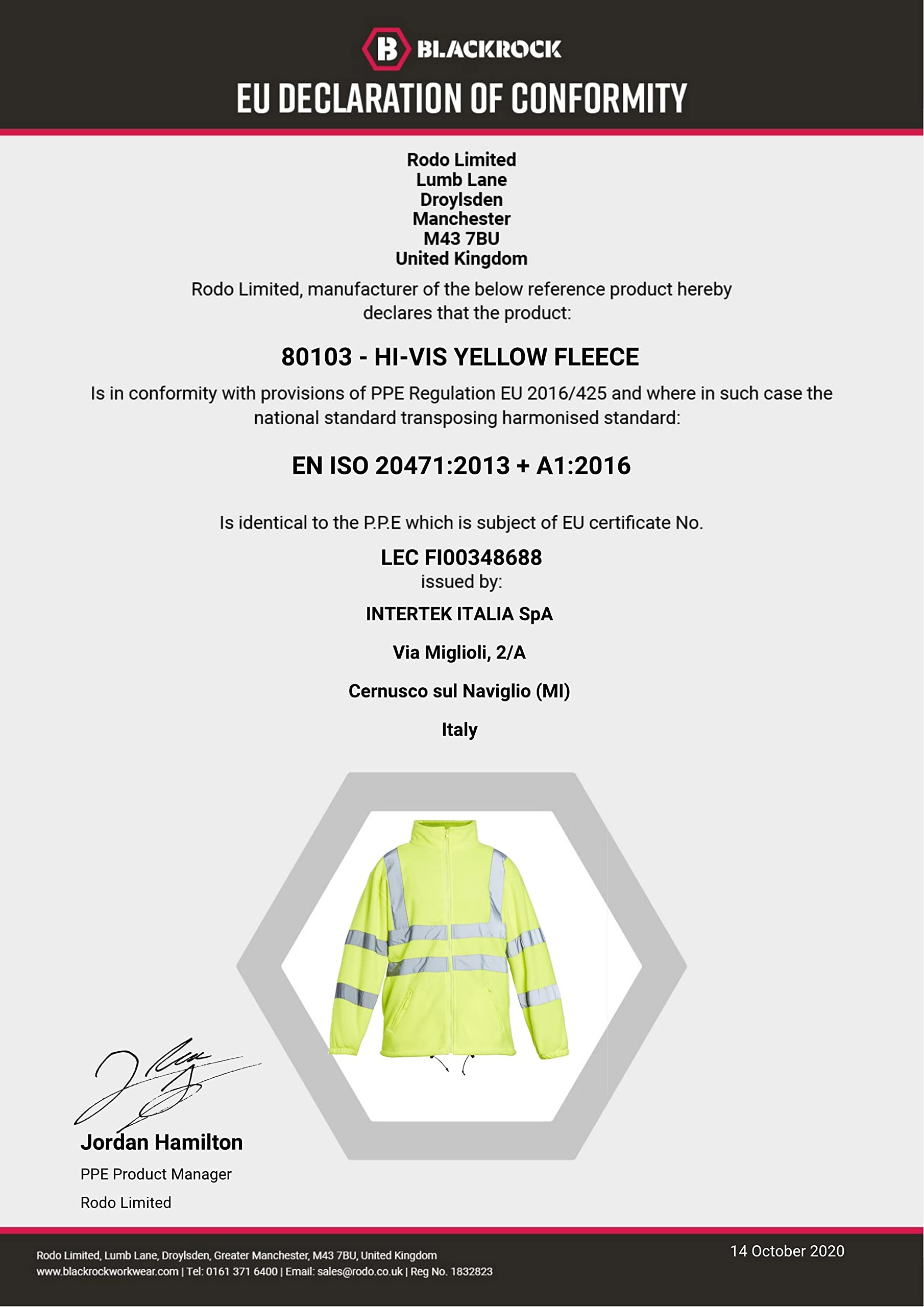 Chaqueta polar amarilla Blackrock Hi Vis, para hombre y mujer, duradera y cálida, antipilling, ropa de trabajo de seguridad reflectante de alta visibilidad, totalmente certificada EN