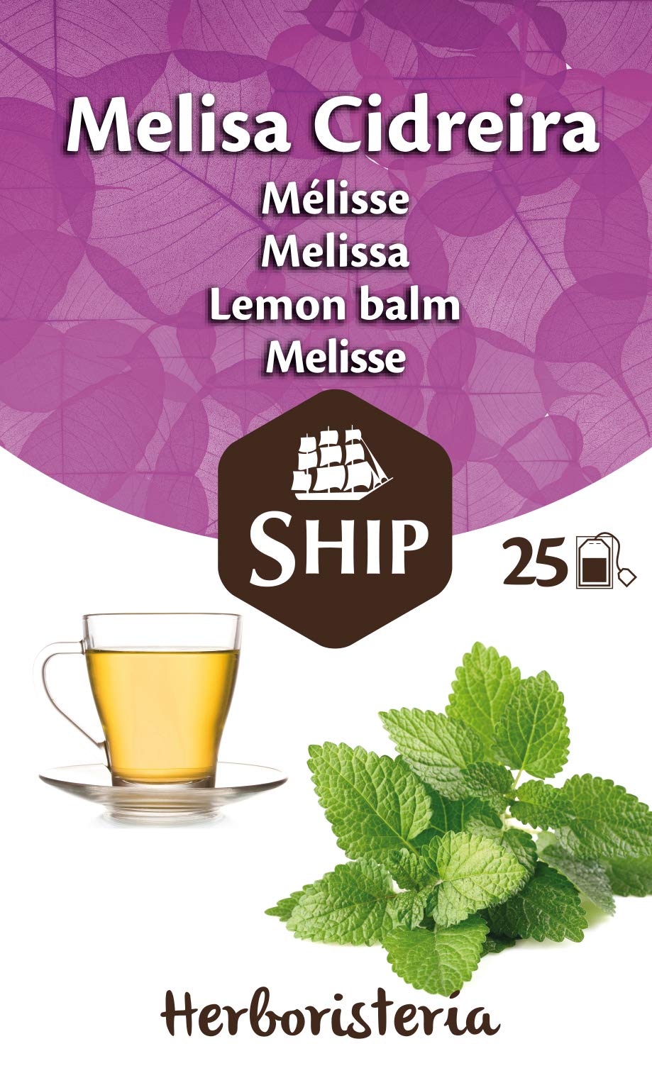 Ship - Infusión de Melisa - Caja de 25 Unidades - Efecto Relajante, Ayuda a Reducir el Estrés y el Insomnio y Alivia las Molestias Menstruales - Protege tu Sistema Digestivo - Infusiones y Tés