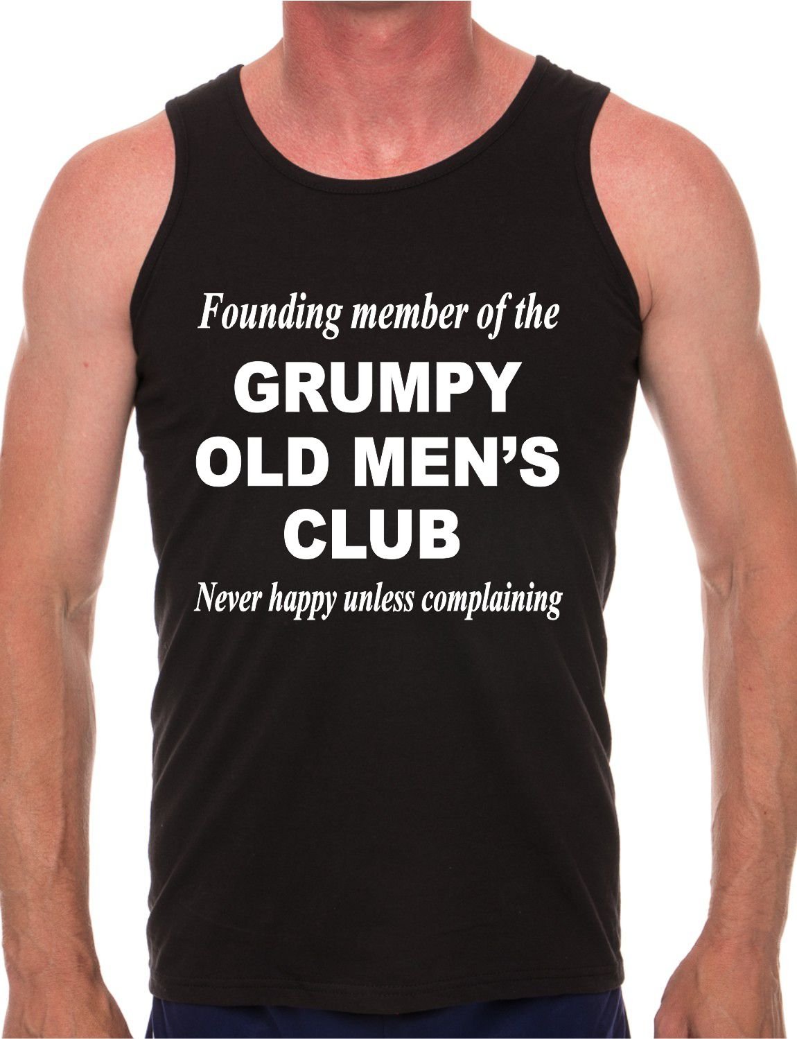 Print4u Men's Black Grumpy Old Club Birthday Vest Tank Gym Top XX-Large